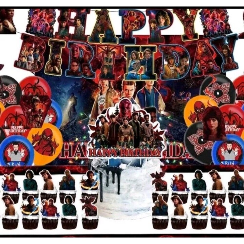 Stranger Things Season 5 Birthday Party Supplies 50pcs Cake Topper Decor Set NEW